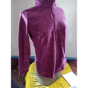 St Johns Bay Classic Quarter Zip Pullover Deep Ruby Fuchsia Petite PXL New